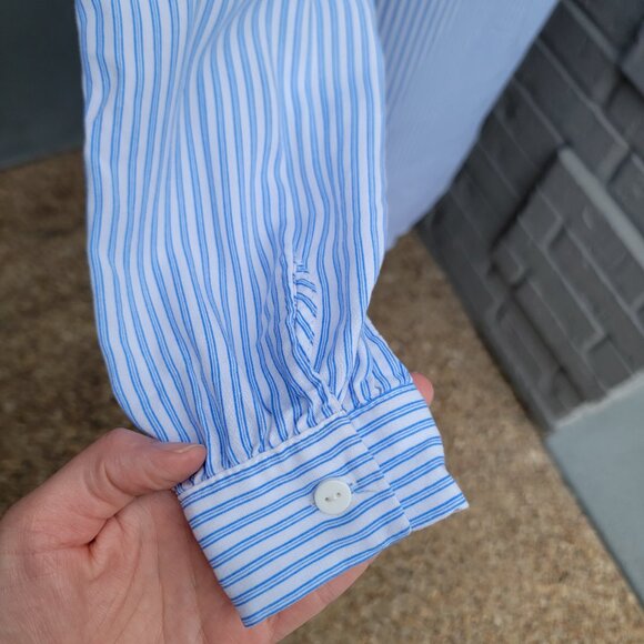 H&M Womens Blue and White Striped Tunic Size 2 100% Viscose - Picture 7 of 15